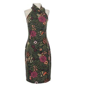 Rachel Roy Floral Halter Bodycon Midi Dress, Size M